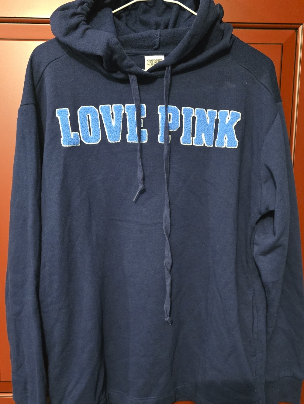 PINK Victoria's Secret Navy 'LOVE PINK' Zip-Up Hoodie